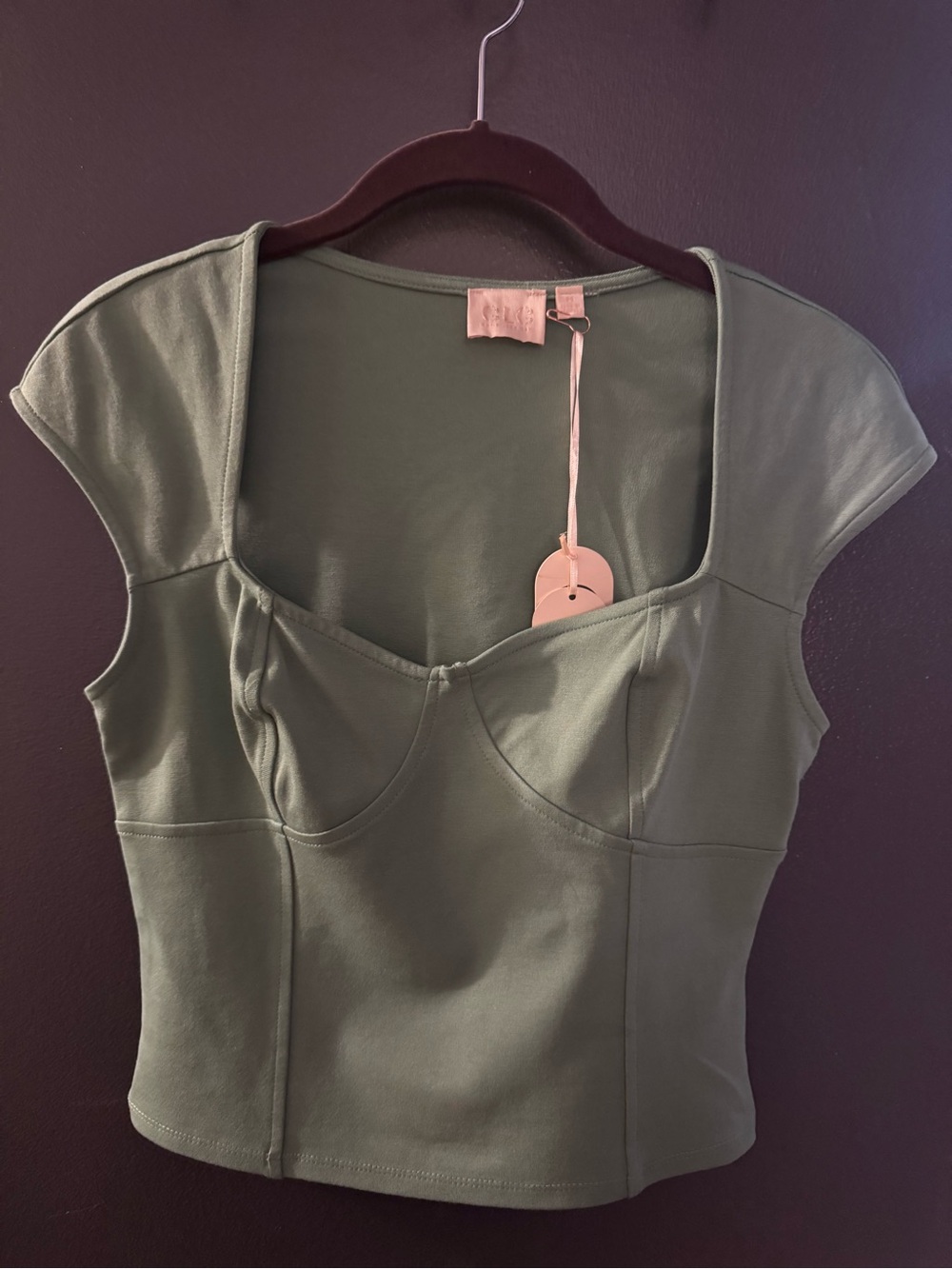 Women’s Green Bustier Crop Top size Medium NWTs